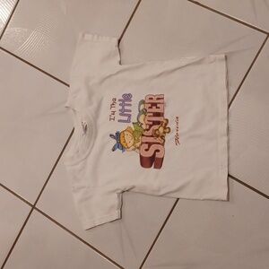 $4 Add-on White "Little Sister" Tee - Size XS (Youth)